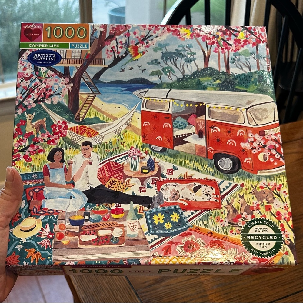 EeBoo Camper Life 1000 pc Jigsaw Puzzle, Perfect Condition!